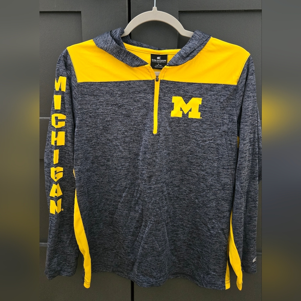 Colosseum Youth Blue/Gray Heather & Yellow Hoodie